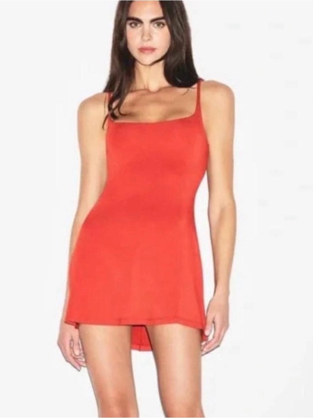 SKIMS Red Spaghetti-Strap Slip Chemise